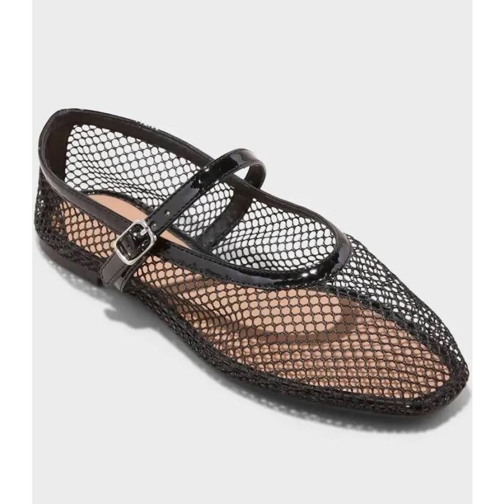 A New Day Jet Black Mesh Issa Doll Shoes Sizes available 8, 8.5 and 9 Women. NWT
